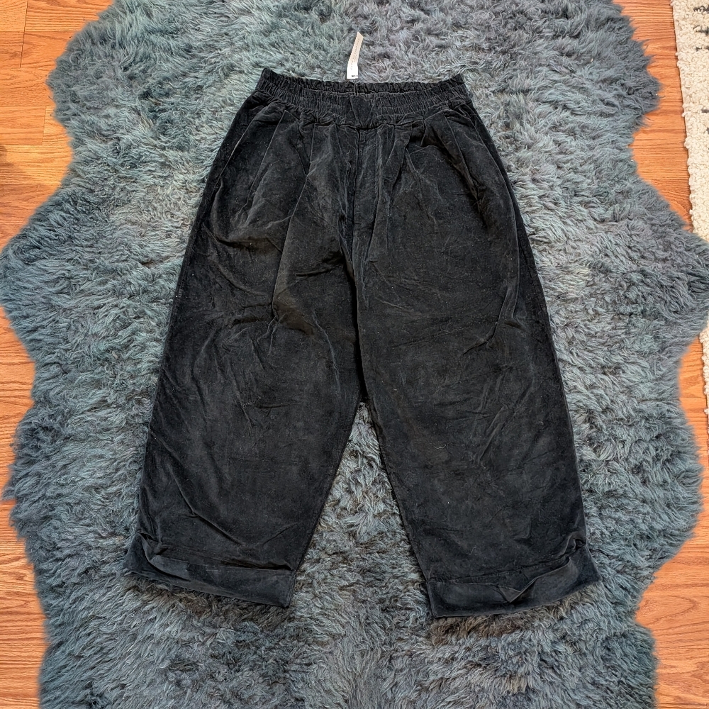 Album Di Famiglia velvet bragoni trousers in black, sz M